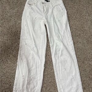 Forever 21 Distressed White Jeans